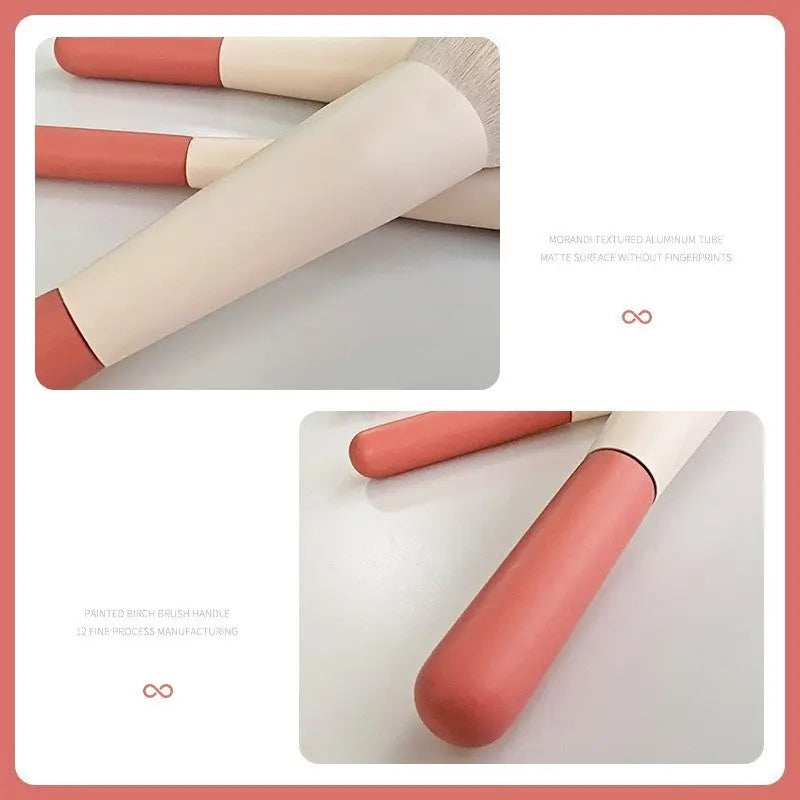 Pink & White Makeup Brush Set
