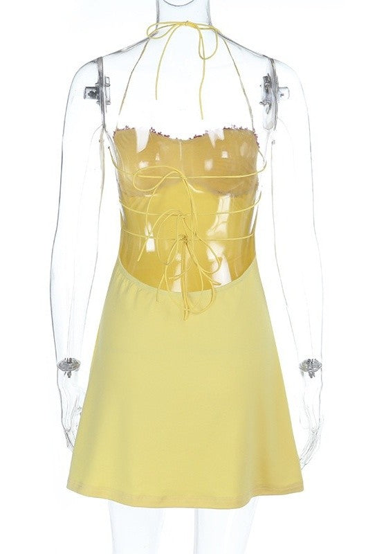 Sweet Temptation Halter Mini Dress