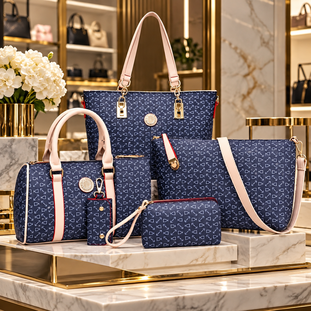 6-Piece Printed Crossbody Handbag Set