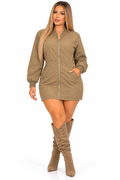 Women’s Longline Bomber Jacket Dress