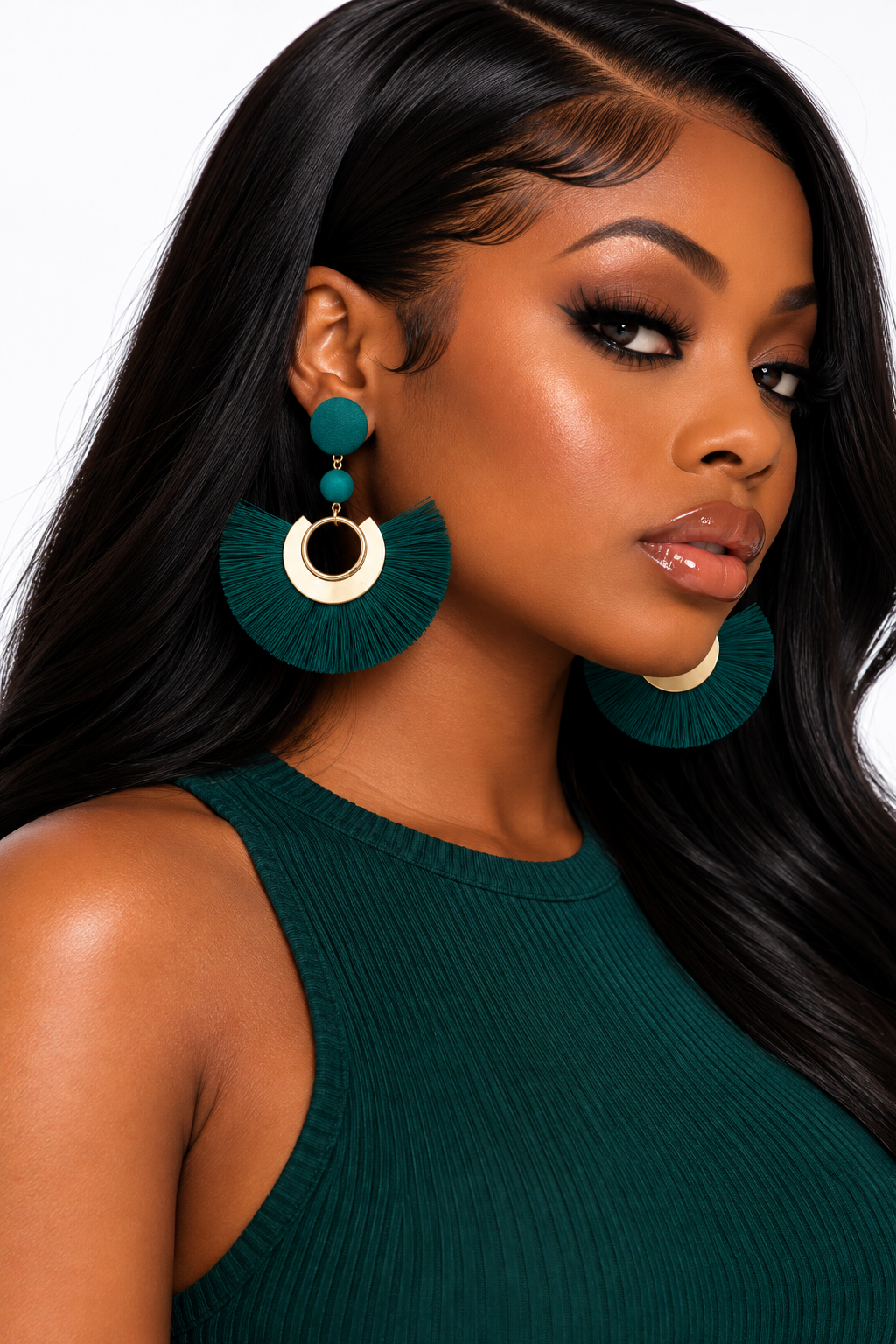 Luxe Fan Tassel Statement Earrings