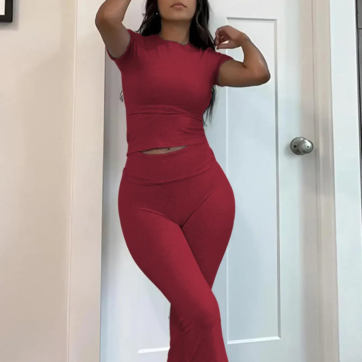 Women's 2-Piece Y2K Yoga Flare Pants Set