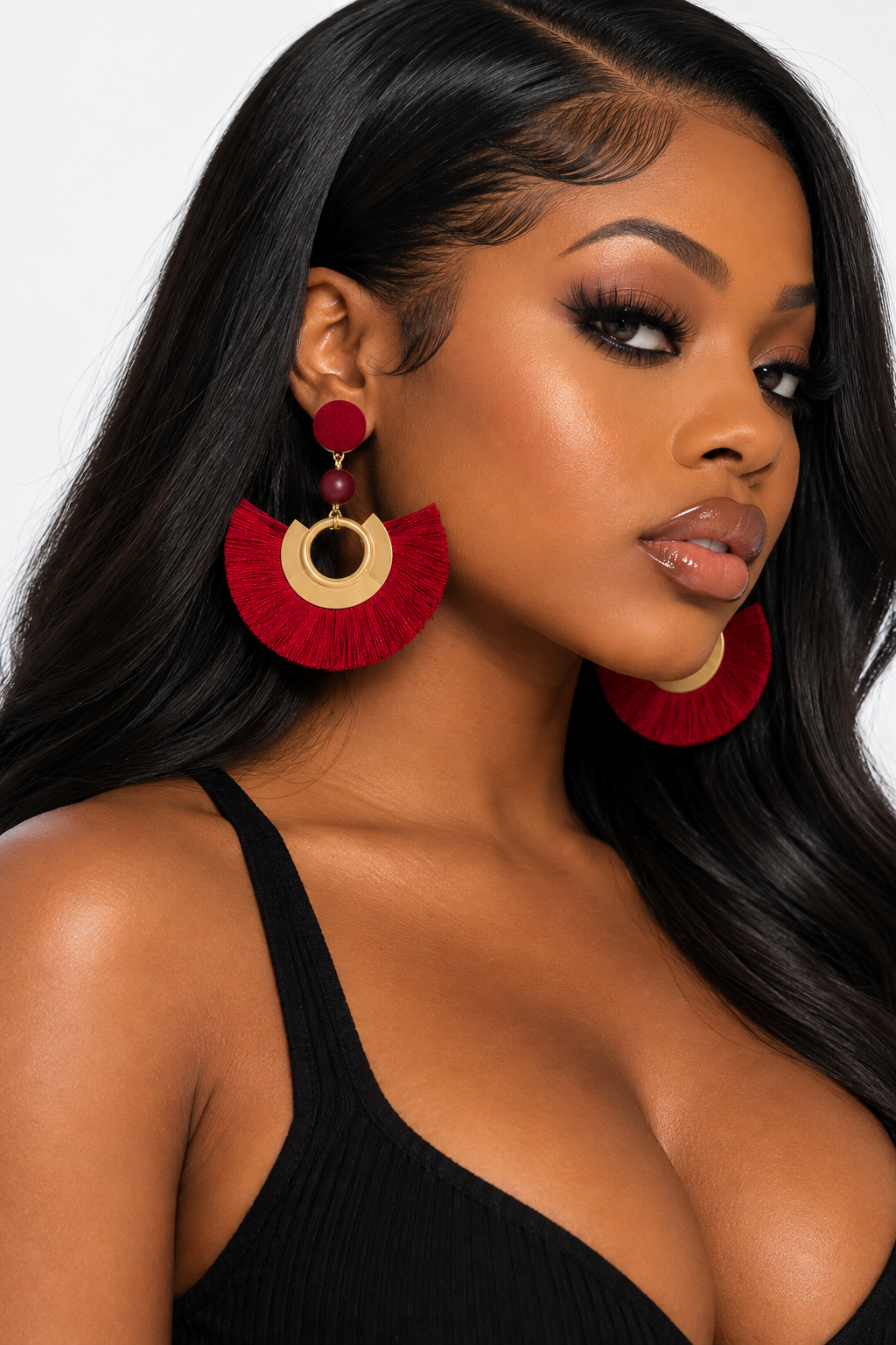 Luxe Fan Tassel Statement Earrings