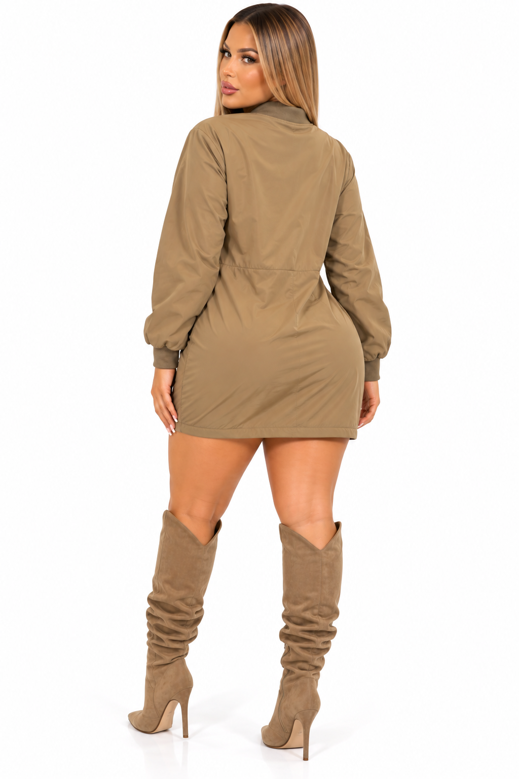Women’s Longline Bomber Jacket Dress