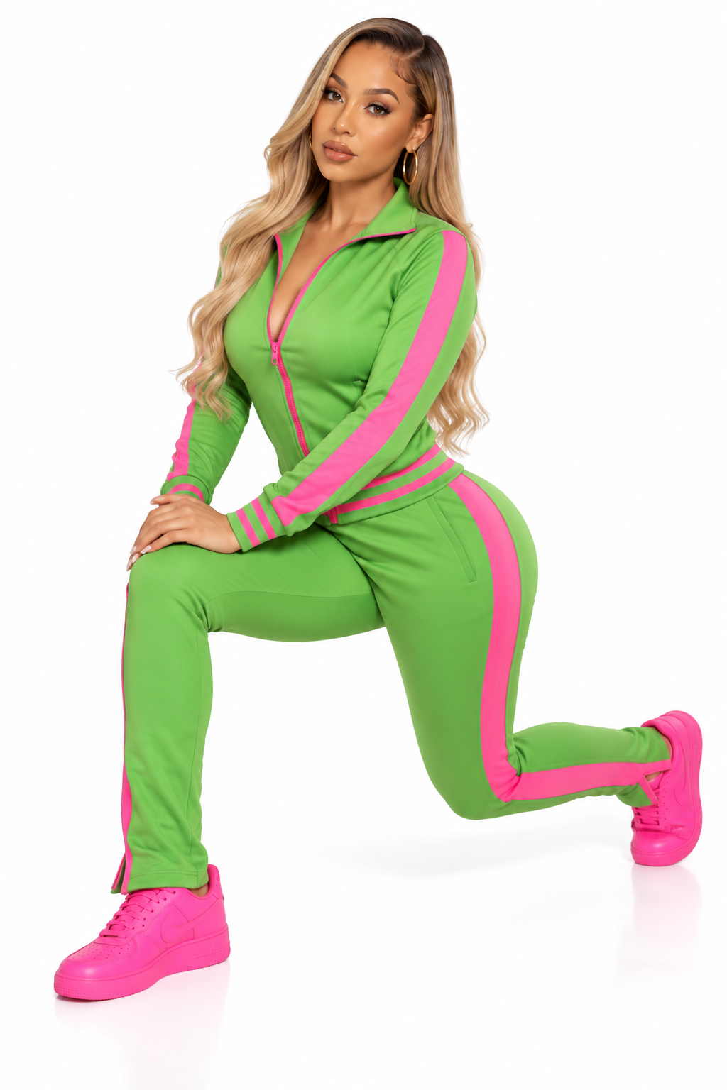Pretty in Pink & Green Two-Piece Track Set