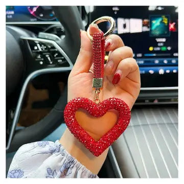 Full Diamond Heart Keychain Pendant