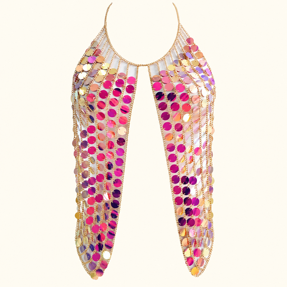 The Disco Muse Iridescent Sequin Halter Top