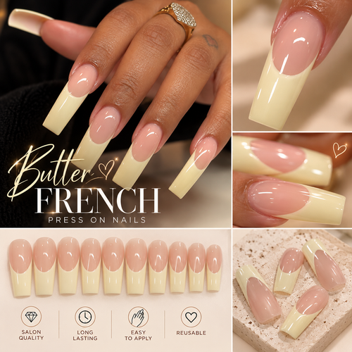 Butter French C-Curve Press-On Nails