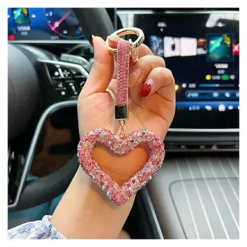 Full Diamond Heart Keychain Pendant