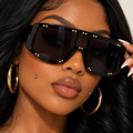 Muse Oversized Studded Shield Sunglasses