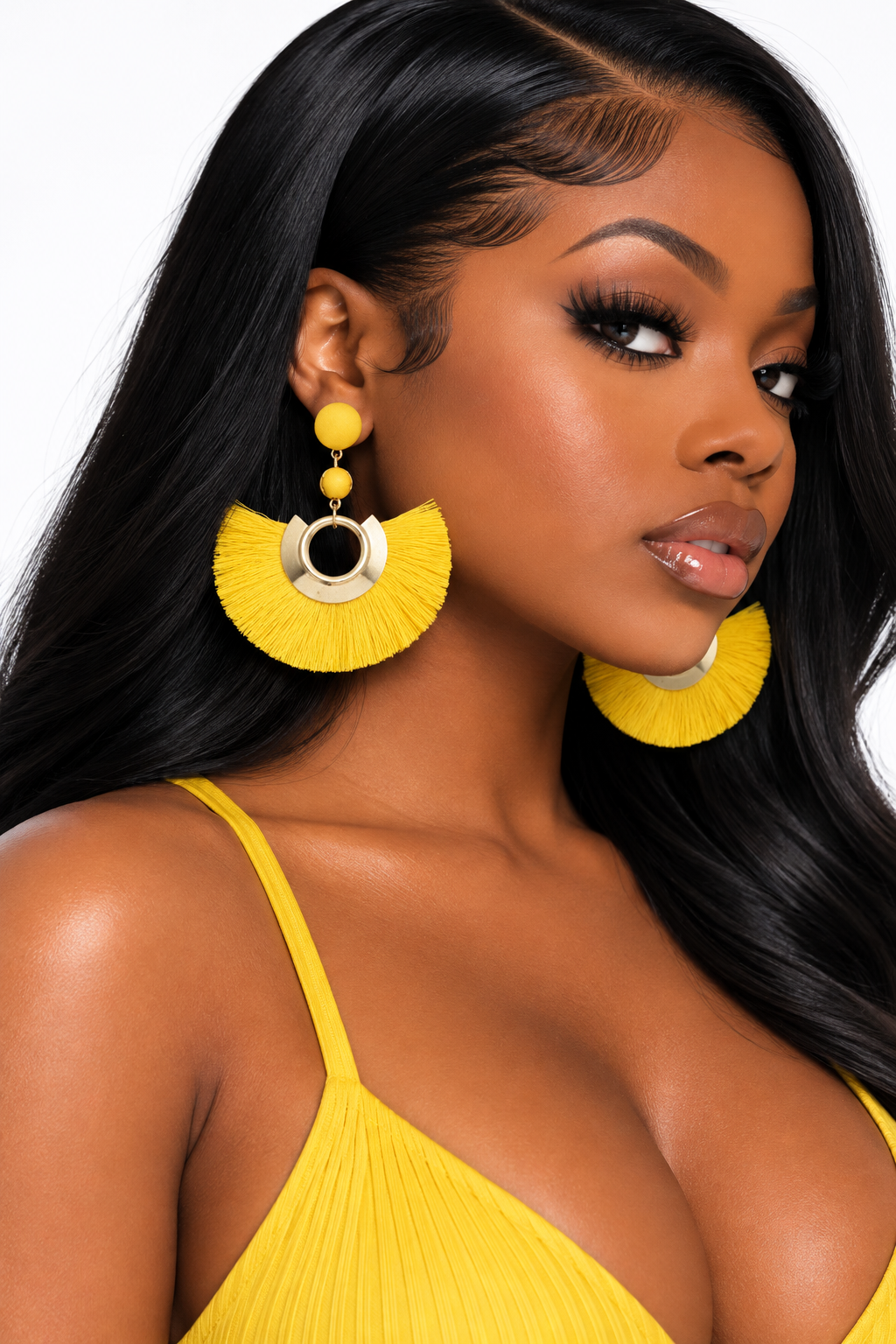 Luxe Fan Tassel Statement Earrings